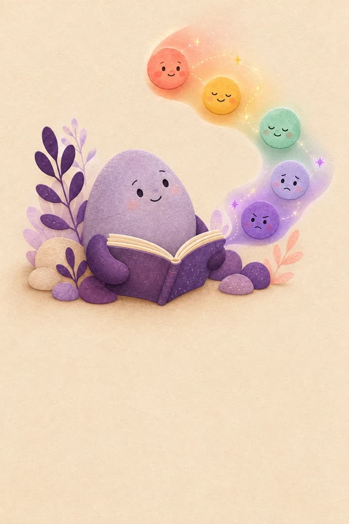 A calm journal companion noticing changing moods