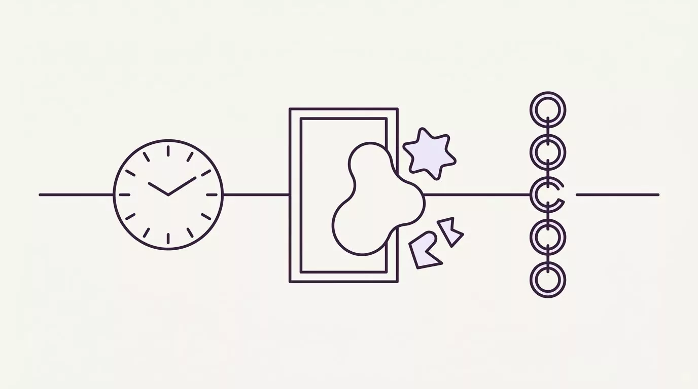 Three barriers stopping a path: an early clock, a fixed size box, and a broken chain