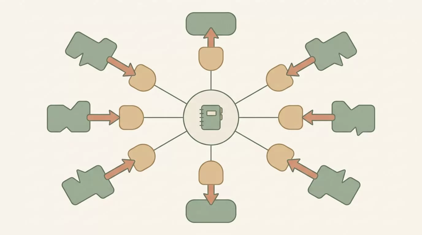 Radial diagram pairing each reason a journaling habit stalls with the smaller fix that answers it
